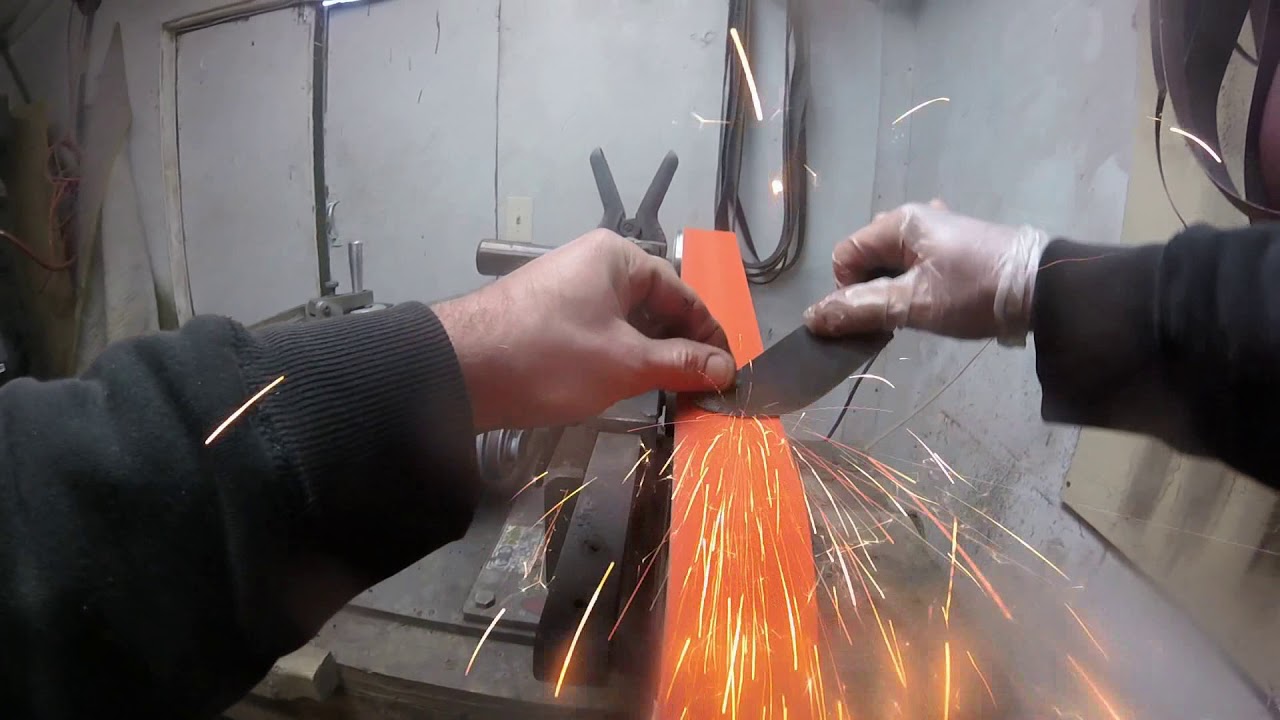 Making a Knife From Start to Finish Part II - Bevel Grinding! Hollow, Convex and Swedge Tips