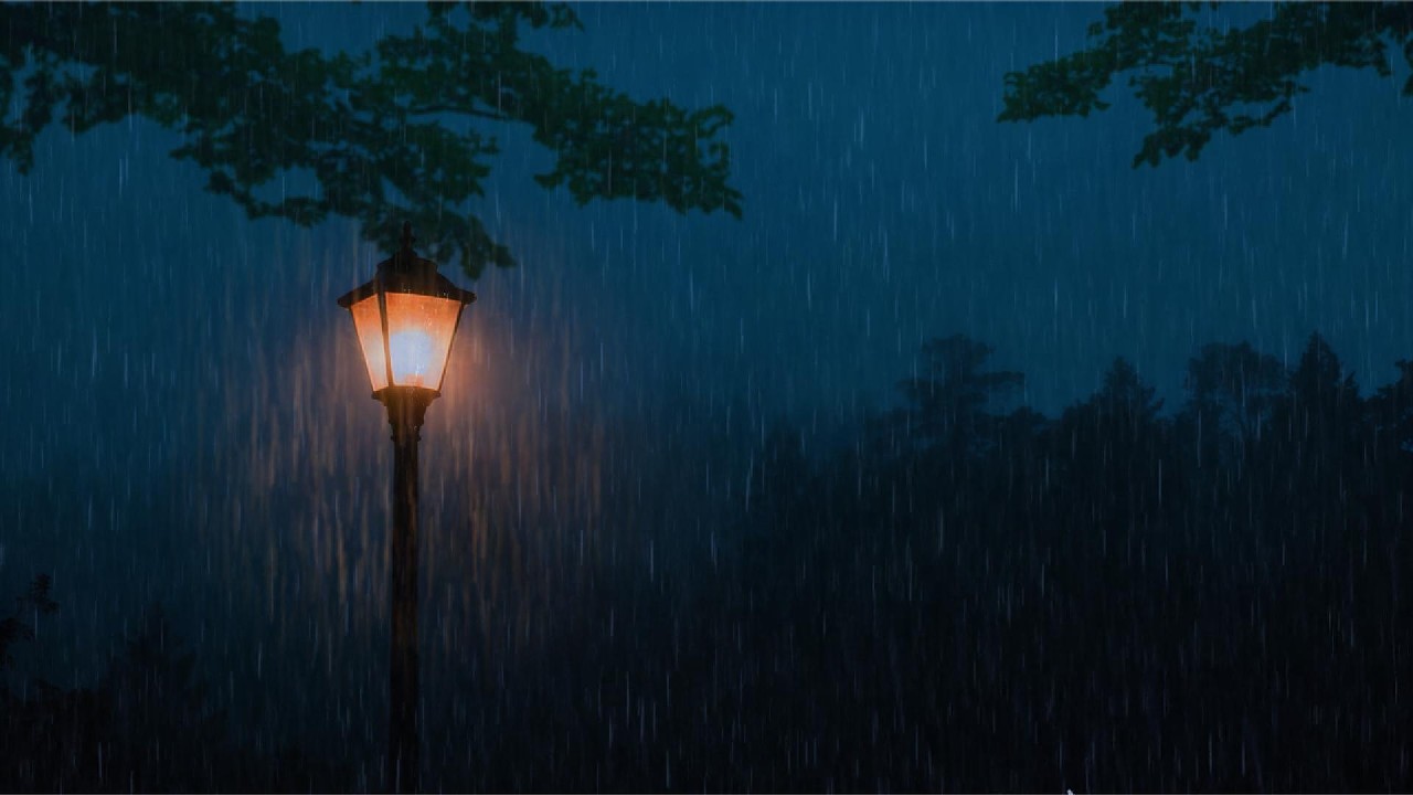 Gentle Night Rain Sounds for Calm Minds | Quiet Dark Atmosphere