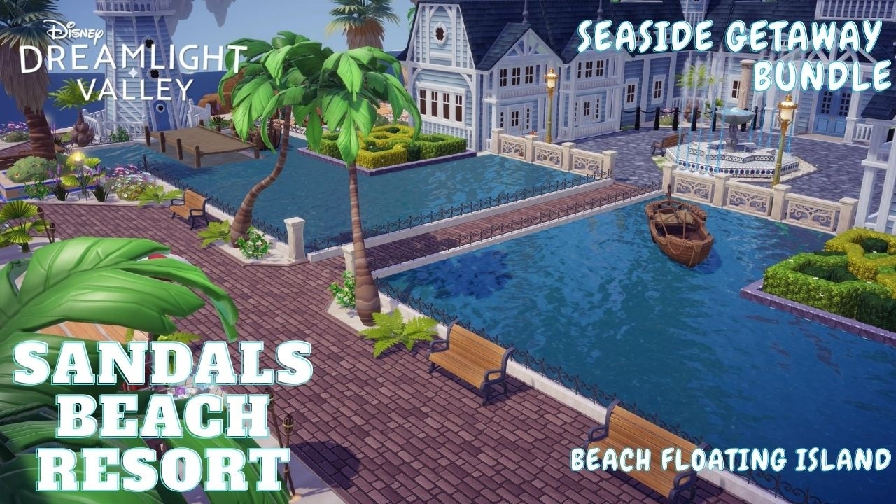 Disney Dreamlight Valley | Sandals Beach Resort Floating Island | Coastal Getaway Bundle SPEEDBUILD