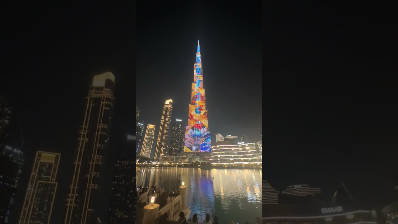 Show de luzes no prédio Burj Khalifa