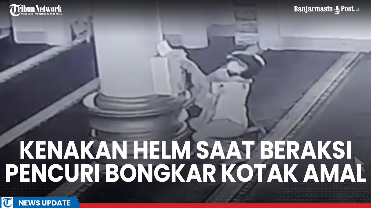 Viral! Pencuri Berhelm Gasak Kotak Amal Masjid, Aksinya Terekam CCTV