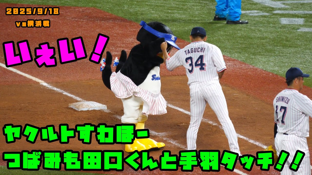 ヤクルトすわほー　つばみも田口くんと手羽タッチ！！　2025/9/18 vs巨人