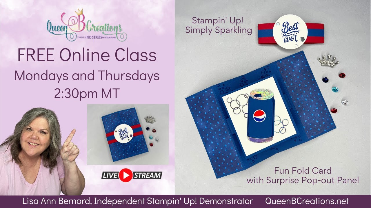 👑 How to make a surprise pop-out panel card using Stampin' Up! Simply Sparkling