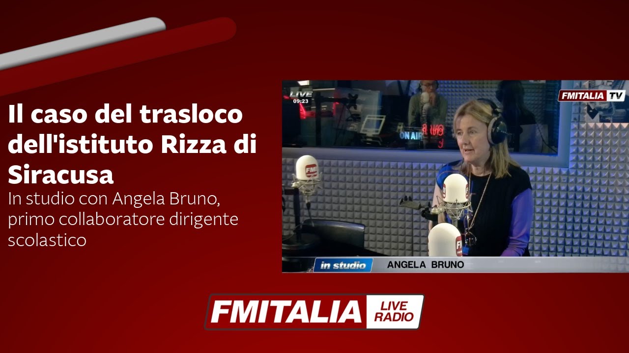 Il caso del trasloco dell'istituto Rizza di Siracusa, in studio con Angela Bruno