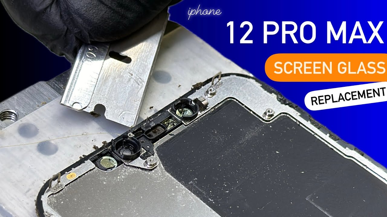 step by step iPhone 12 pro max screen glass repair with frame without mold