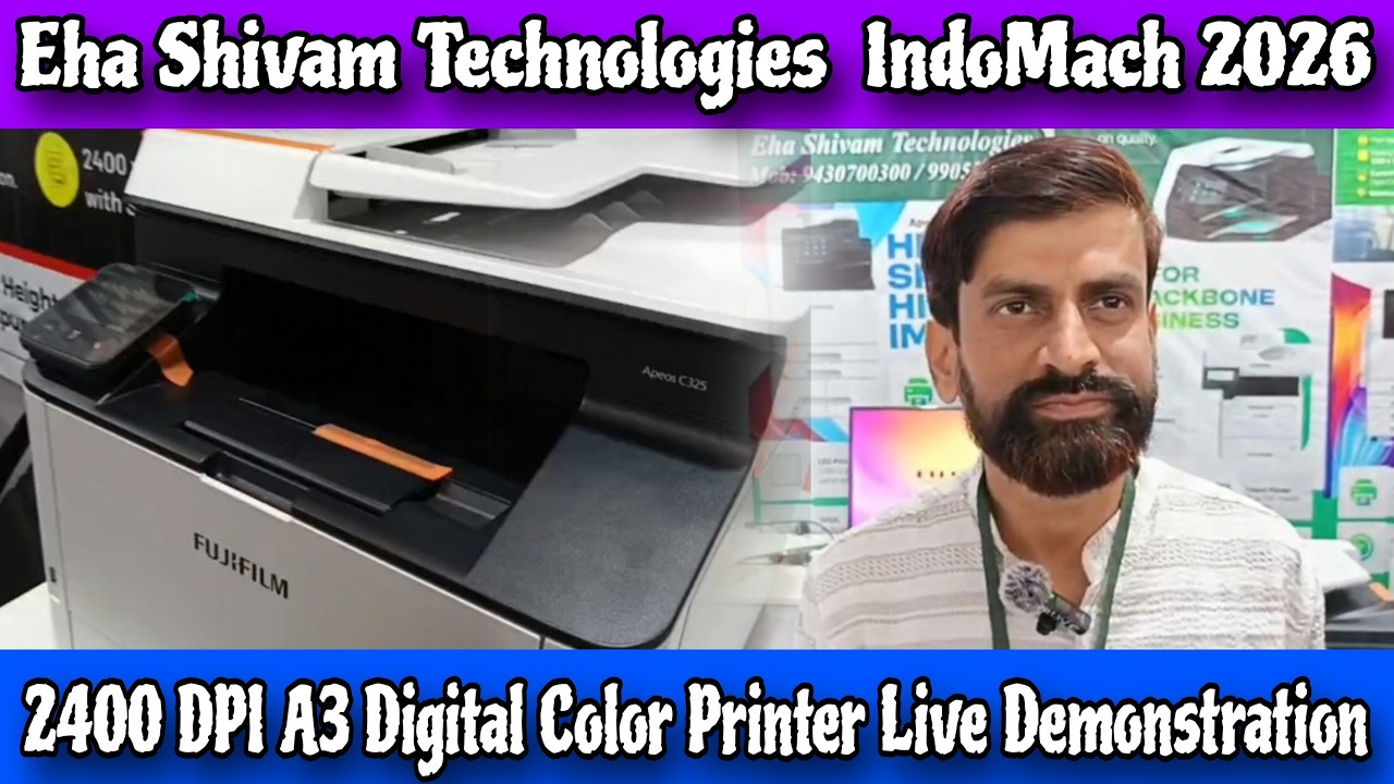 Eha Shivam Technologies IndoMach 2026   2400 DPI A3 Digital Color Printer Live Demonstration