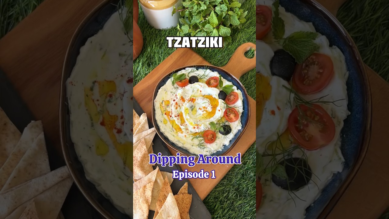 Tzatziki , the ultimate , super easy & quick dip. Simple ingredients. Dipping around - Episode 1