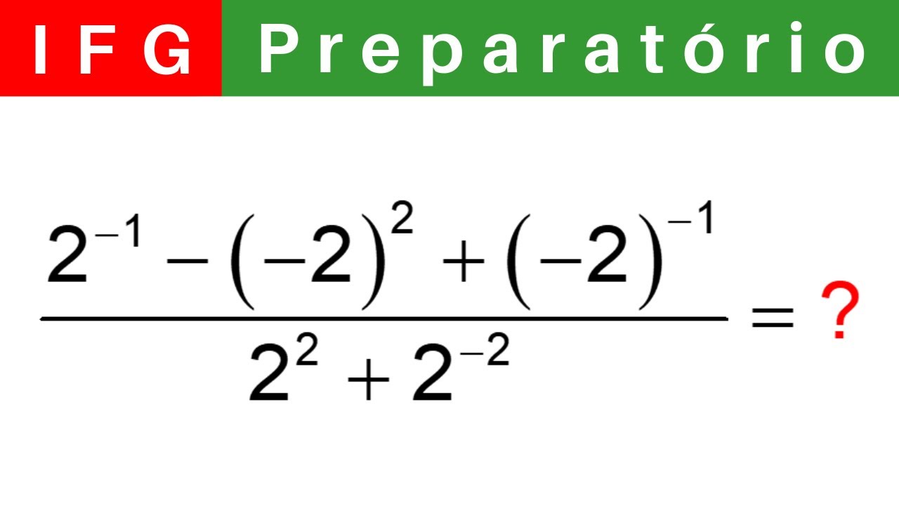 IFG 🔴 Curso Preparat&oacute;rio 2025/2026 de MATEM&Aacute;TICA #IFG T&eacute;cnico Integrado ao Ensino M&eacute;dio @BoraIF