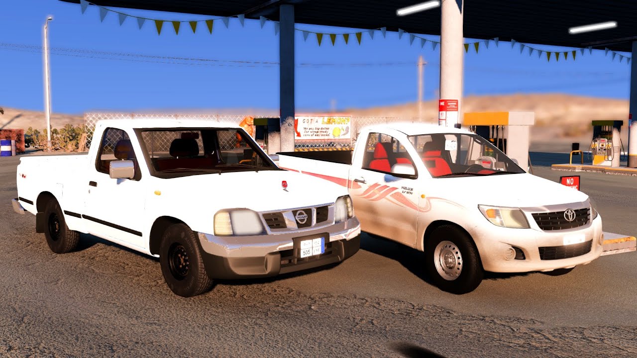 محاكي الحوادث - تحدي قوي  بين ددسن وهايلكس مين اقوى ؟ 🔥💪 beamNG drive