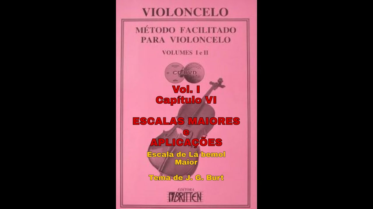 Curso Violoncelo/Teoria - Nelson Gama - Vol. 1 - Cap. VI - Escala Lab Maior e Tema J. G. Burt