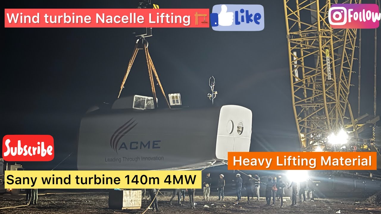 Sany Wind Turbine Nacelle￼ Installation ￼140meter Height.￼ Nacelle wait 100tn😳 