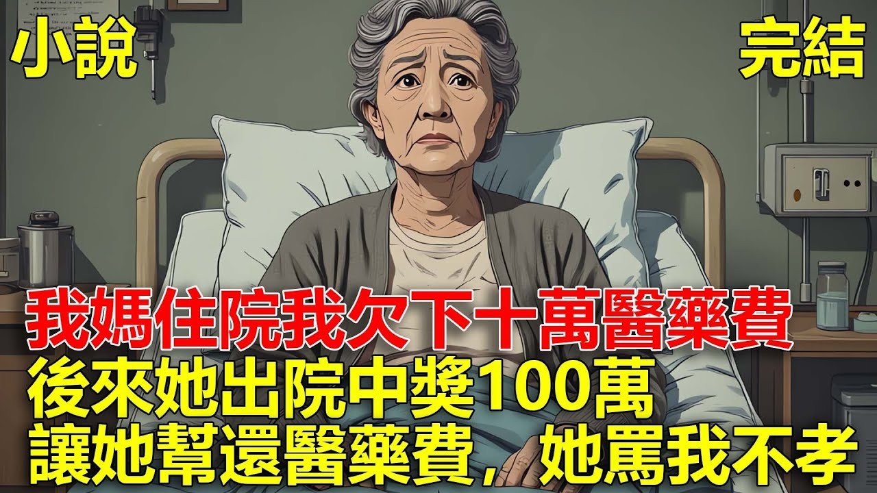 我媽生病住院，我欠下十萬醫藥費，結果她出院中獎100萬，我讓她幫我還醫藥費，她罵我不孝，說我惦記她的錢！