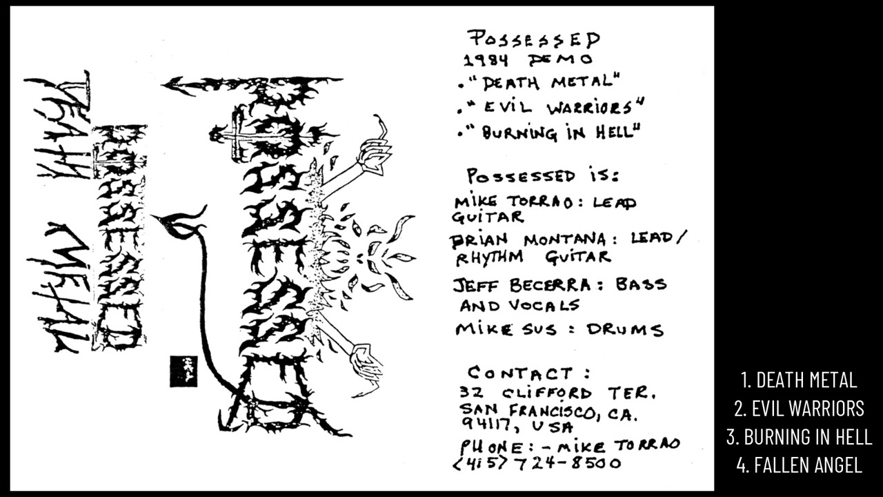 POSSESSED - DEATH METAL  - DEMO TAPE 1984 - REMASTERED 2022