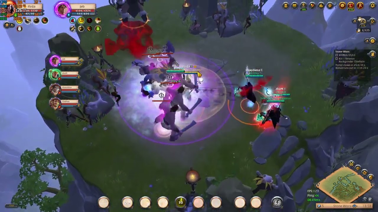 HCE Healer Tier 5.4 Awaken | New Patch New Update Albion | Stone Wars 16 Big Pull