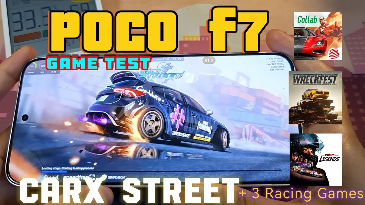 POCO F7 - CarX Street + 3 Racing games tested 