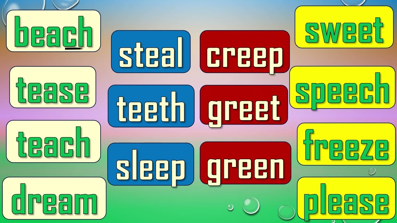 Long e sound words | five and six letters 