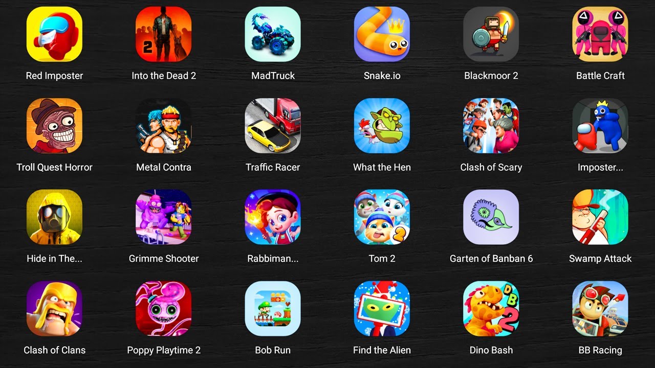 Roblox,Squid Game 3D,99 Nights In The Forest,Find the Alien 2,Red Ball 4,Race Master 3D,Foot Doctor