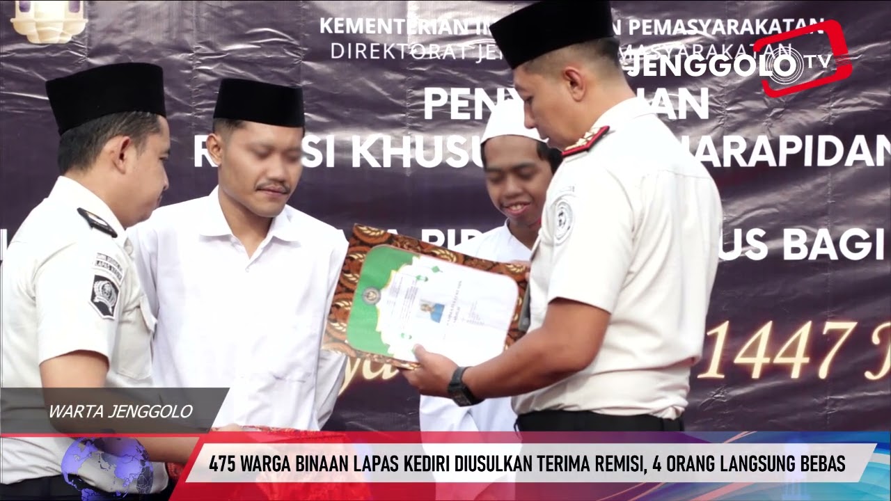475 WARGA BINAAN LAPAS KEDIRI DIUSULKAN TERIMA REMISI, 4 ORANG LANGSUNG BEBAS
