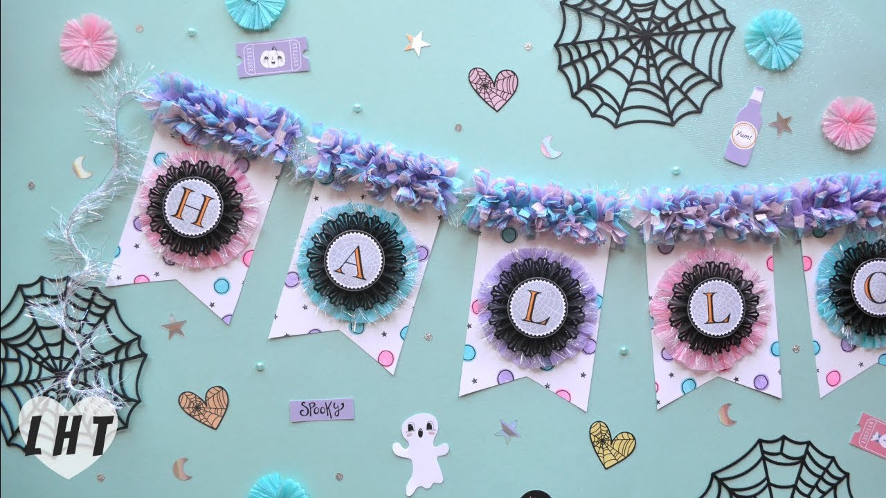 DIY Banner - Little Hot Tamale - Ruffled Crepe Paper Tutorial - Pastel Halloween