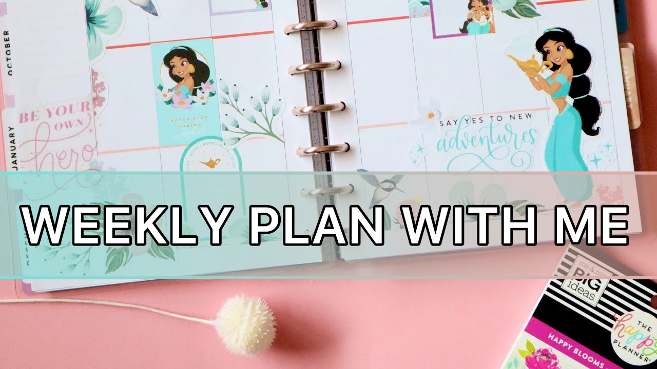 PLAN WITH ME | PRINCESS JASMINE + HAPPY BLOOMS SPREAD | HAPPY PLANNER CLASSIC VERTICAL