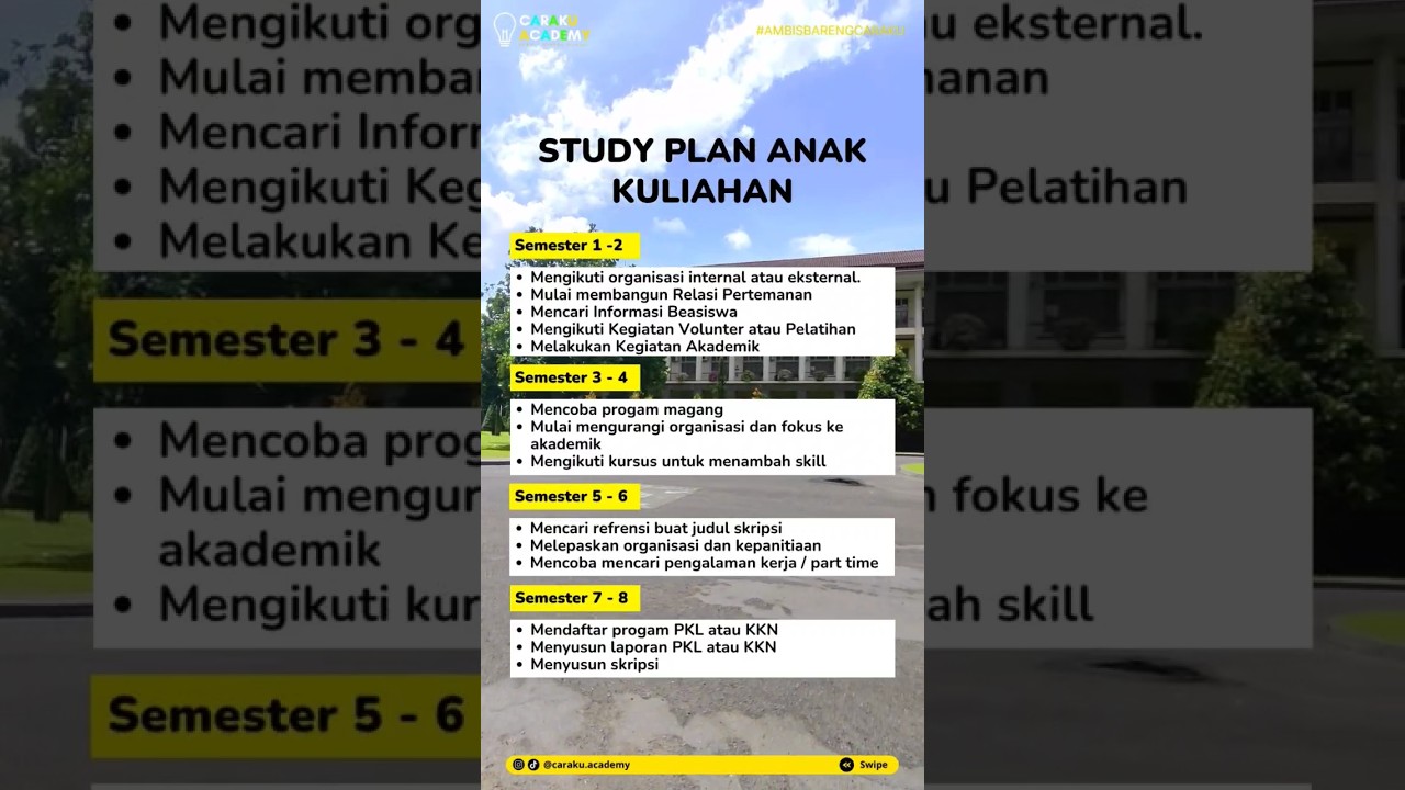 Study Plan Anak Kuliahan #mahasiswa #infokampus