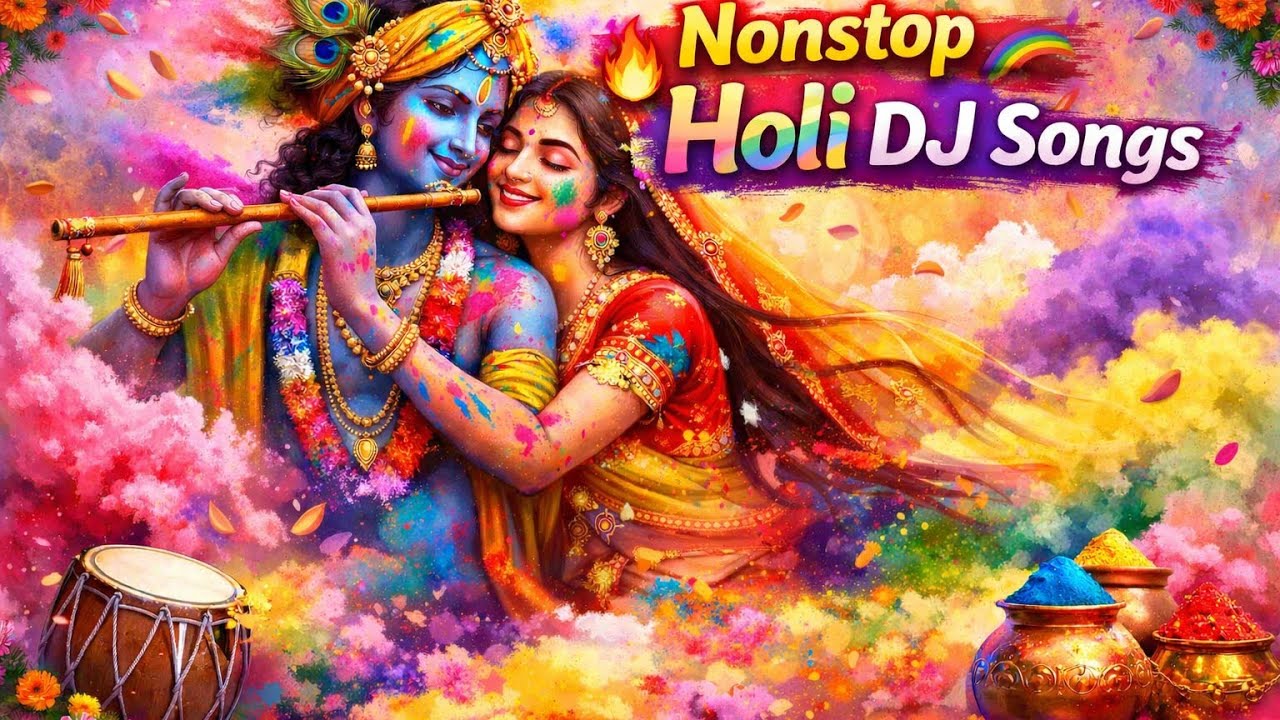 Nonstop radha krishna holi dj songs 2026 🫟 l krishna sang naache radha l holi special video song 