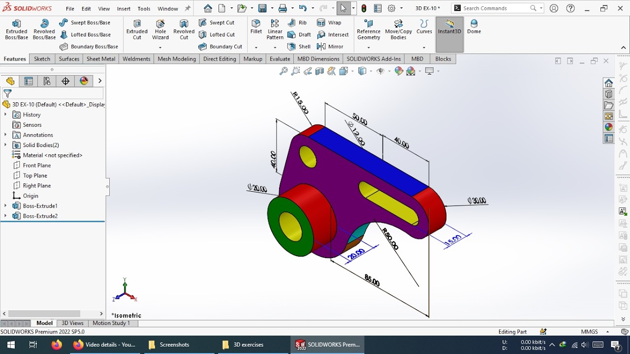 SolidWorks 3D excersise 010
