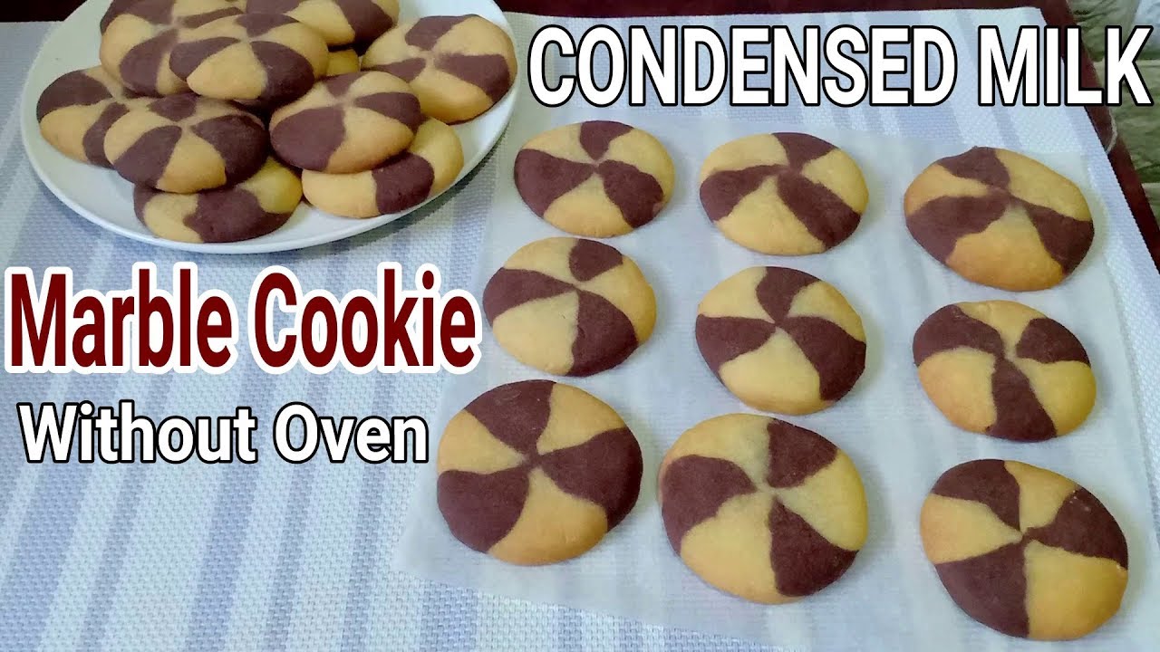 Condensed Milk Marble Cookie Recipe Without Oven l How to make Condensed Milk Cookie