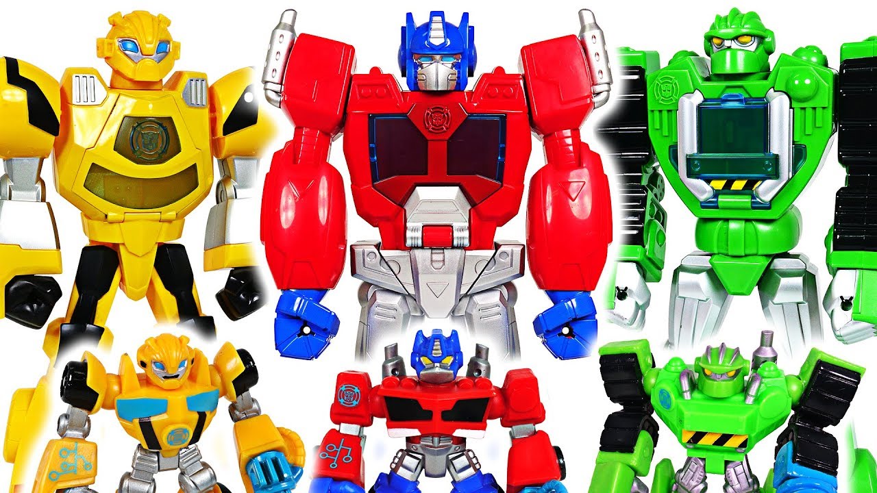 Dinosaurs are coming! Transformers Rescue Bots Optimus Prime mech armor suit! Go! - DuDuPopTOY