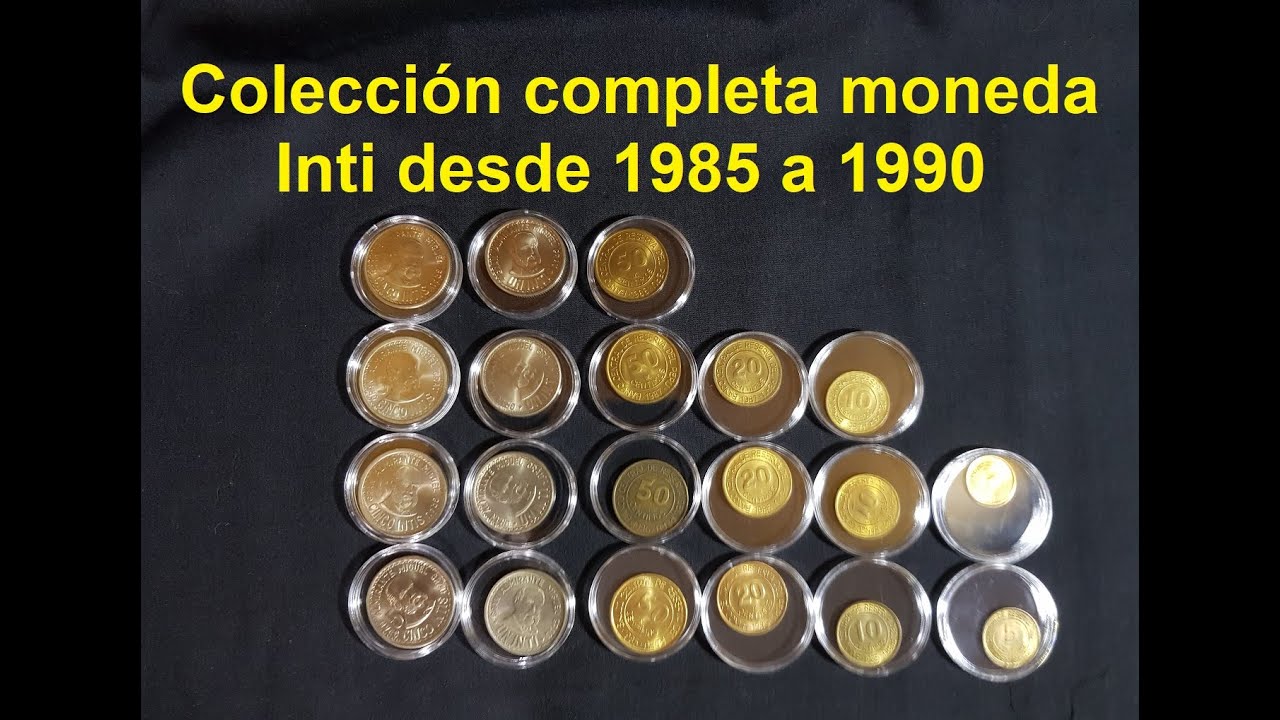 Colección completa de monedas de Inti del año 1985  a 1990