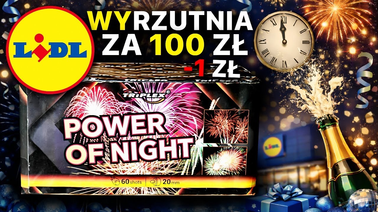 Fajerwerki z Lidla wyrzutnia Power of Night Triplex! Sylwester Lidl 2025/2026 