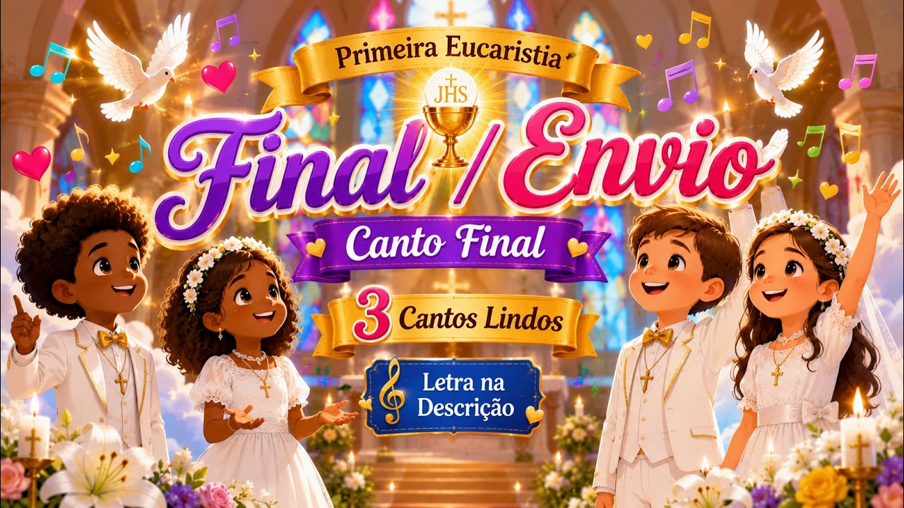 Primeira Eucaristia - 3 Cantos Lindos - Final  / Envio - Canto Final - Letra Descrição ‐