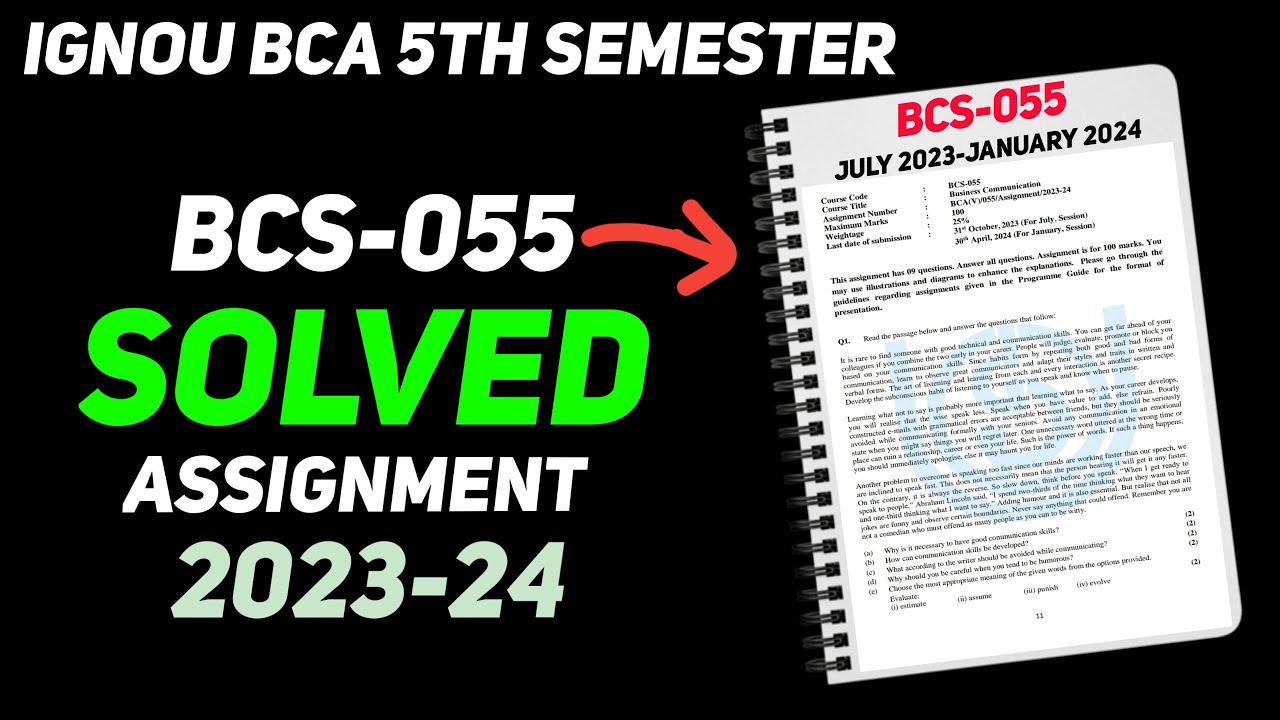 BCS-055  Solved Assignment 2023-24 (July-January) || IGNOU BCA 5th Semester