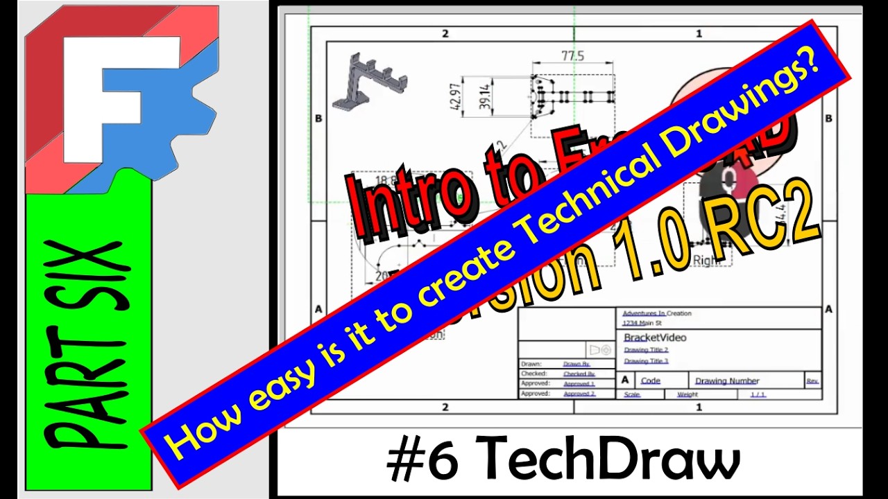 An Introduction to FreeCAD 1.0 Part 6 #freecad #cad #design #sketcher #techdraw #tutorial