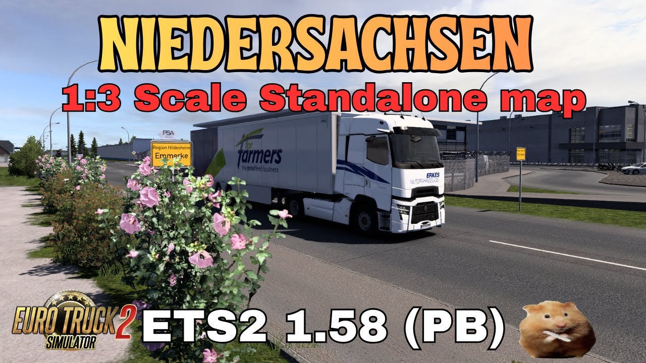 ETS2 1.58 Public Beta NIEDERSACHSEN MAP v 3.6    1:3 Scale Standalone map.