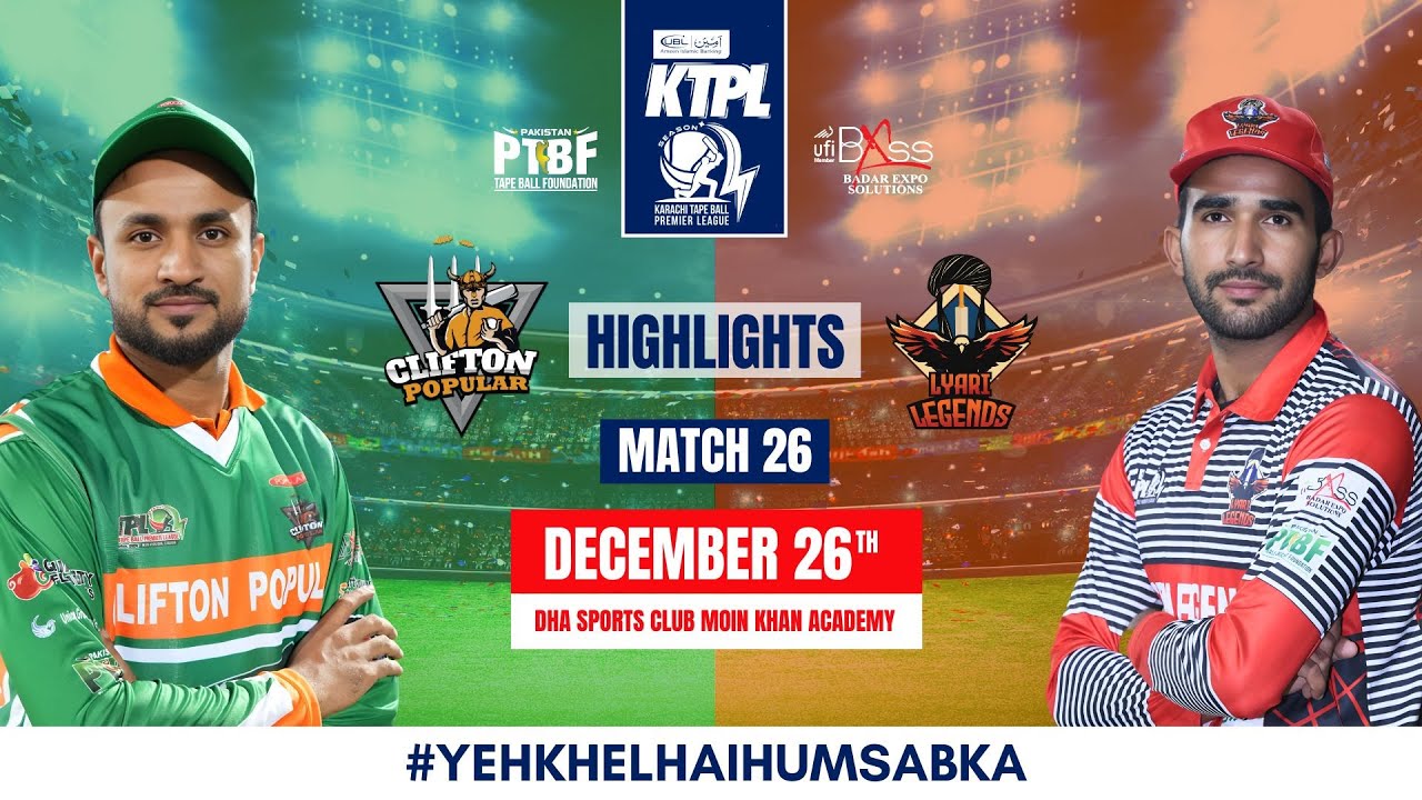 Highlights Liyari Legends VS Clifton Popular - Match 26 - KTPL S4