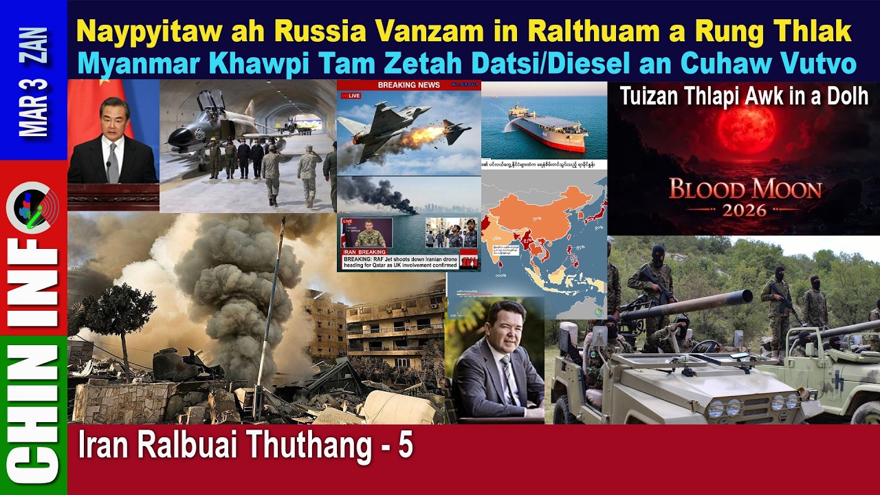 Mar 3 ZAN : Myanmar ah Datsi an Cuhaw Nasa, Iran Thuthang 5,  Sui Man in Van a Tong