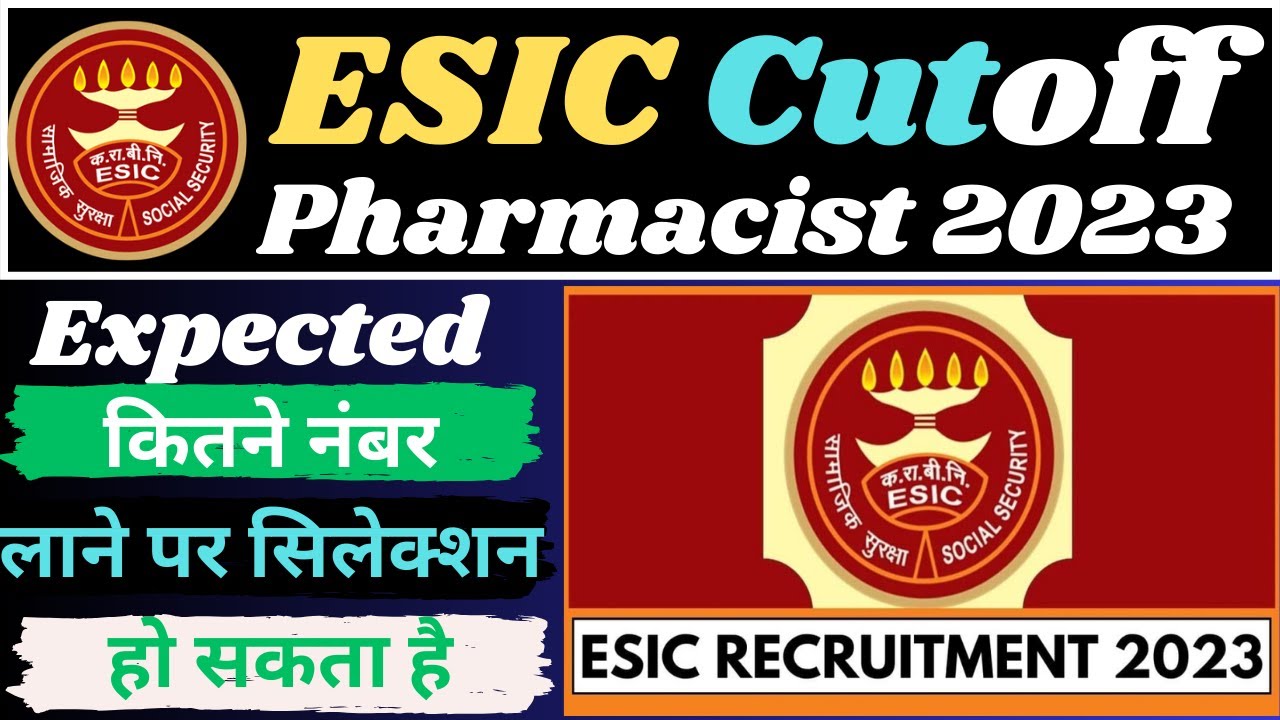 ESIC Pharmacist 2019 Cutoff || ESIC Pharmacist expected cutoff in 2023 #esic #pharmacist
