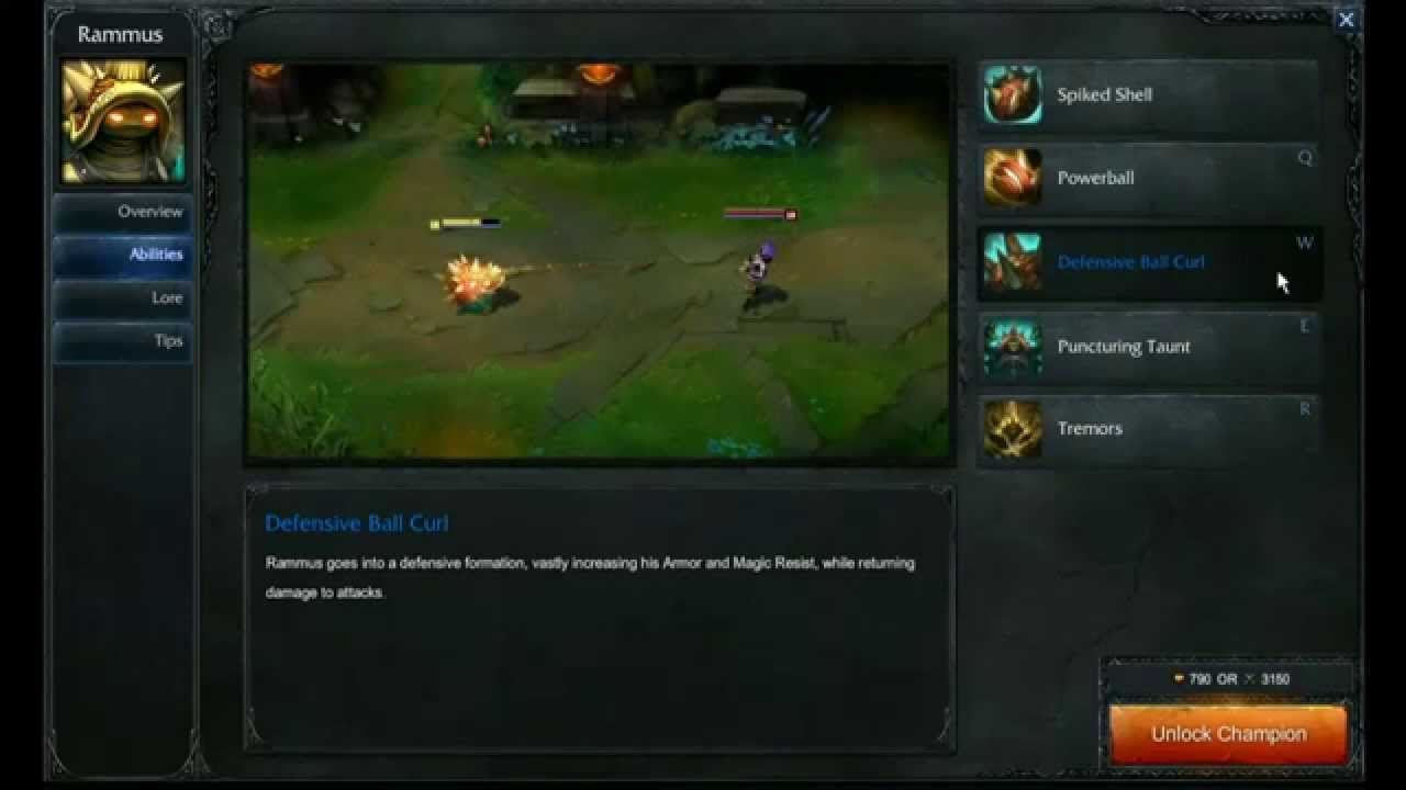 Rammus abilities - League of Legends