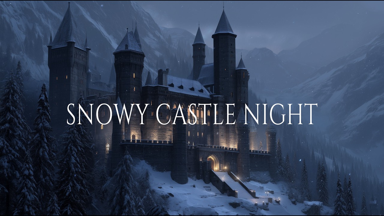Fantasy Ambient Music — Snowy Castle at Night | Relaxing Winter Ambience for Sleep