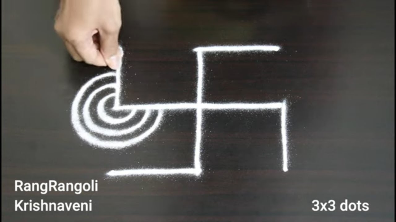 Dhanurmasam Muggulu🌺5x1,3x3 dots Pongal Kolam🌺Sankranthi Muggulu🌺RangRangoli Krishnaveni