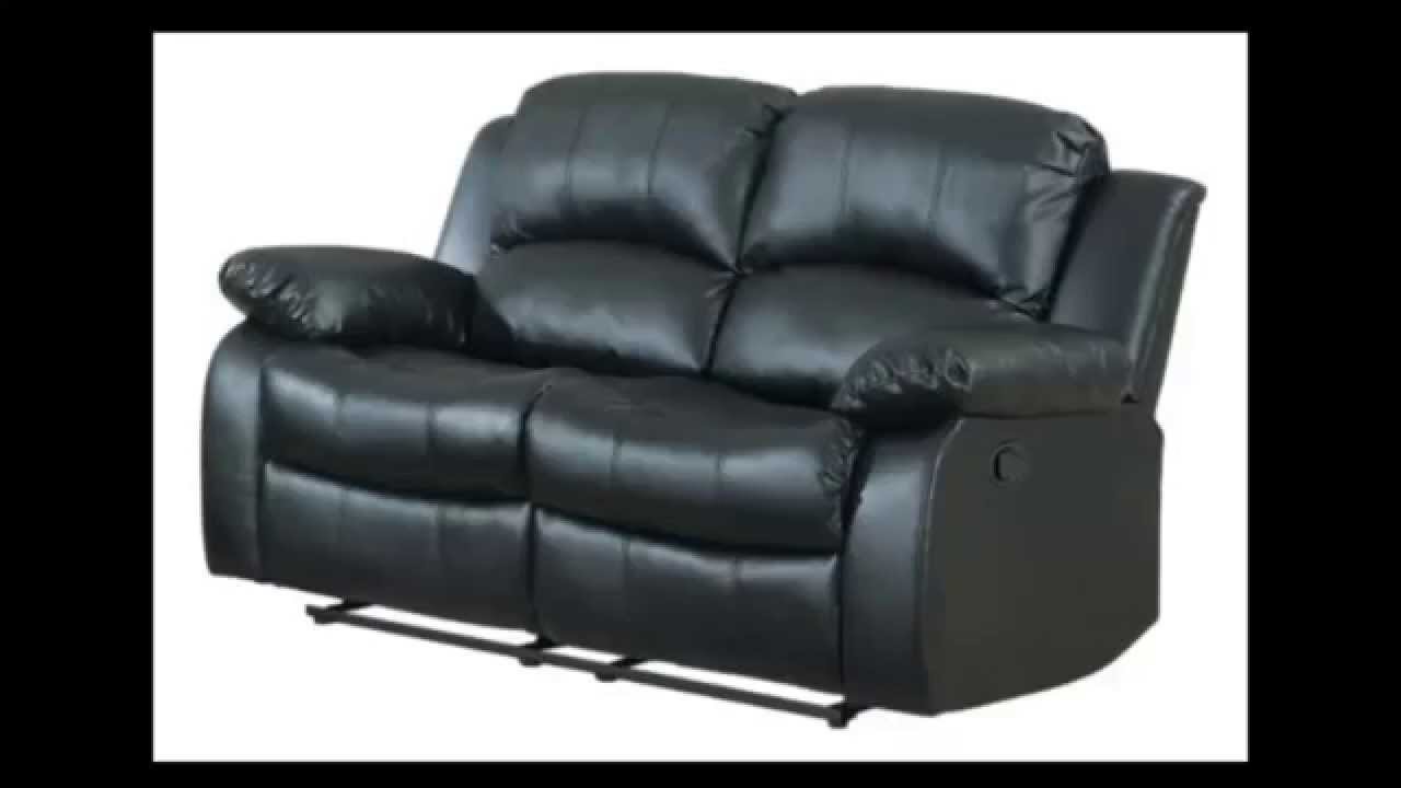 Homelegance 9700BLK-2 Double Reclining Loveseat, Black Bonded Leather