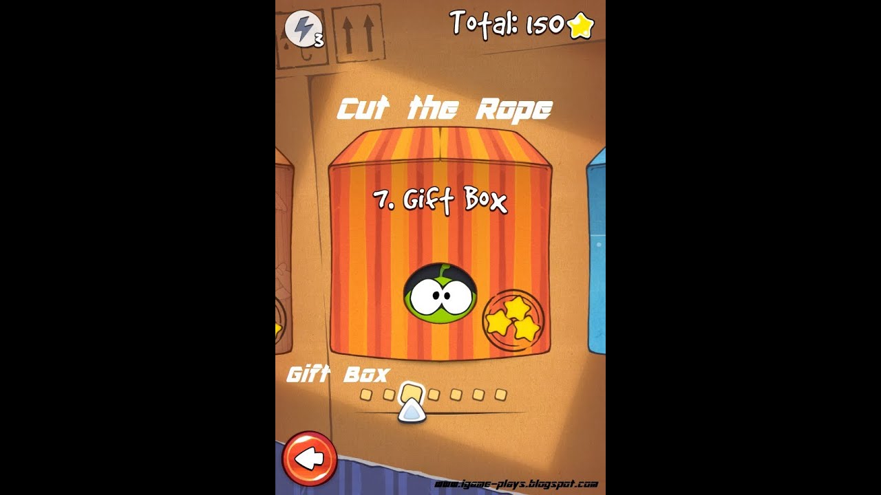 Cut the Rope  Gameplay ( Gift box 1 25 all three stars)