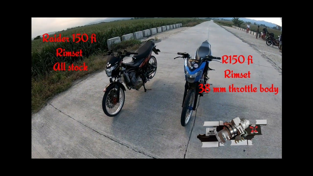 R150 fi rimset all stock Vs R150 fi 38 mm throttle body