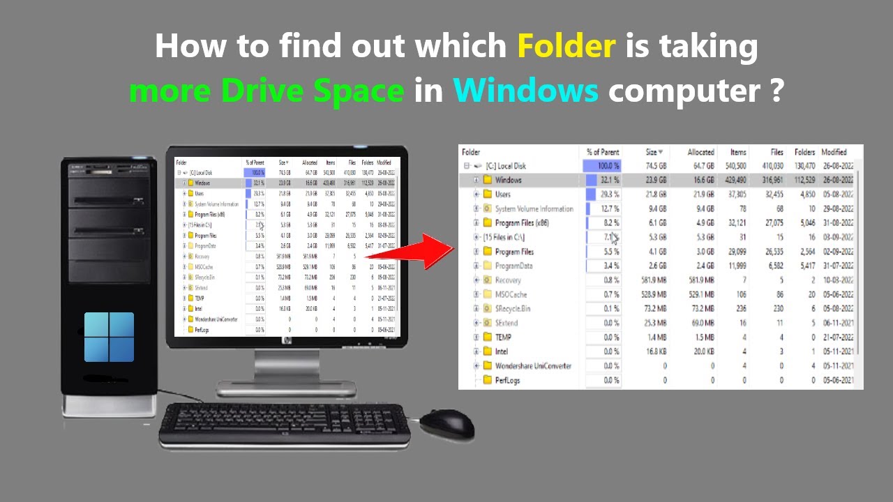 Как узнать, какая папка занимает больше всего места на диске в Windows?