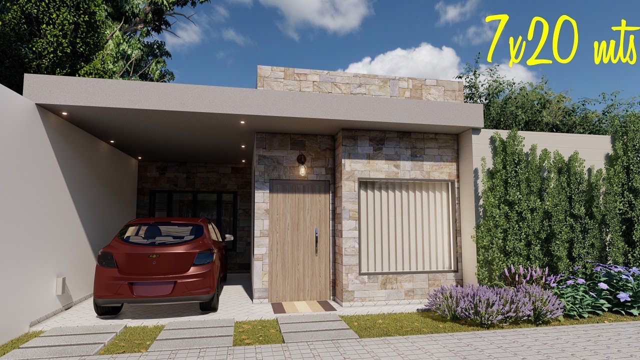 Casa de 7x20 metros con 3 dormitorios | Planos de casas
