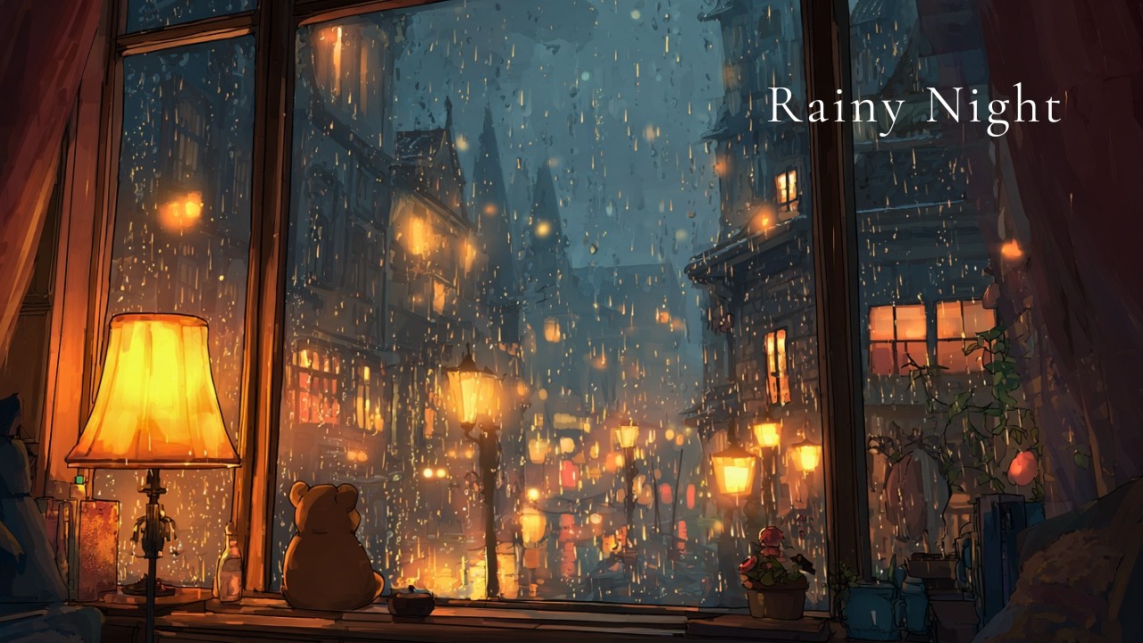 Rainy Night by the Window ☕ Soft Piano & Guitar | Cozy Reading Music