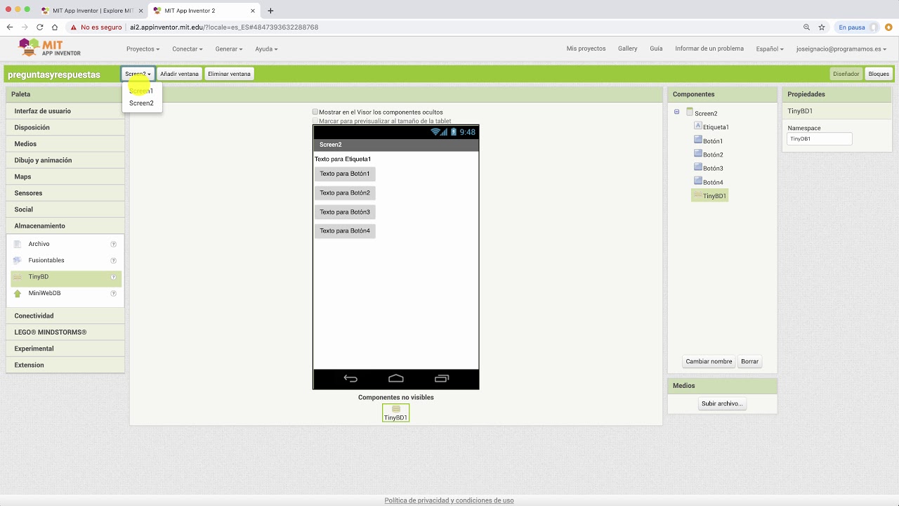 AppInventor 4: App de Preguntas y Respuestas