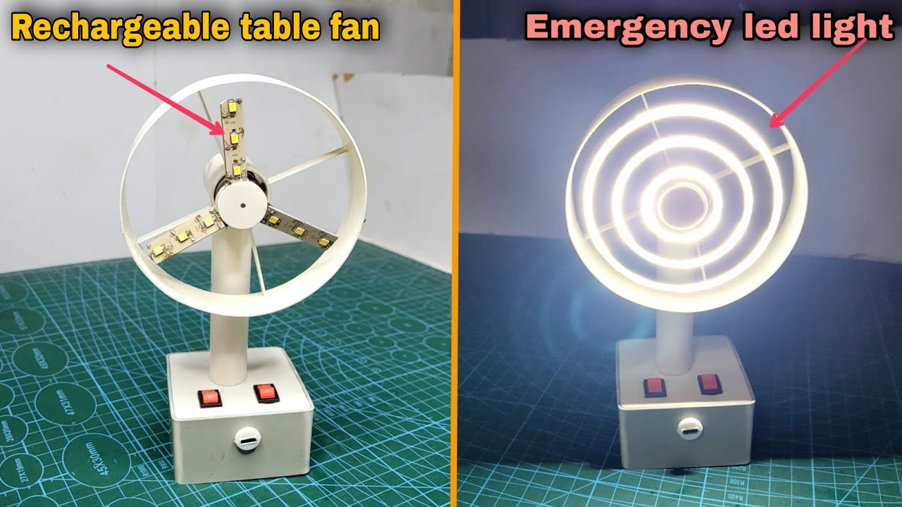 Making an Rechargeable table fan with led light | emergency led light |