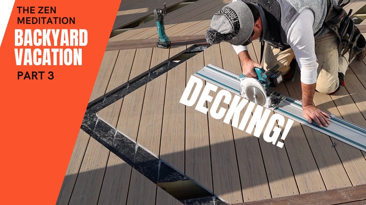 Installing Composite Decking on an Angle With a Cool Inlay - TZMBV PART 4